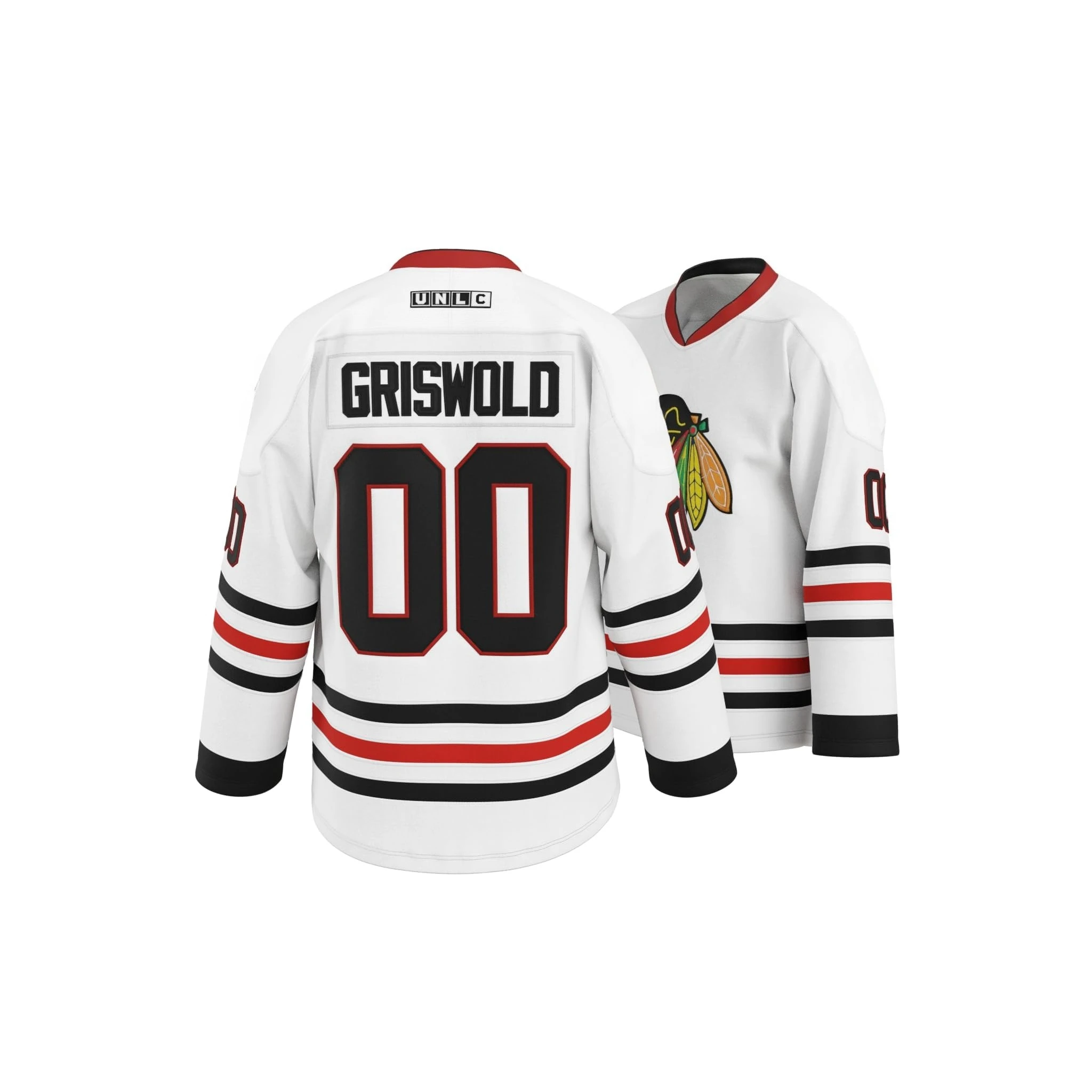 Camiseta de hockey - Blanco con rayas rojas/negras Estilo único Ideal para fanáticos y coleccionistas de camisetas Impresiones 3D HD