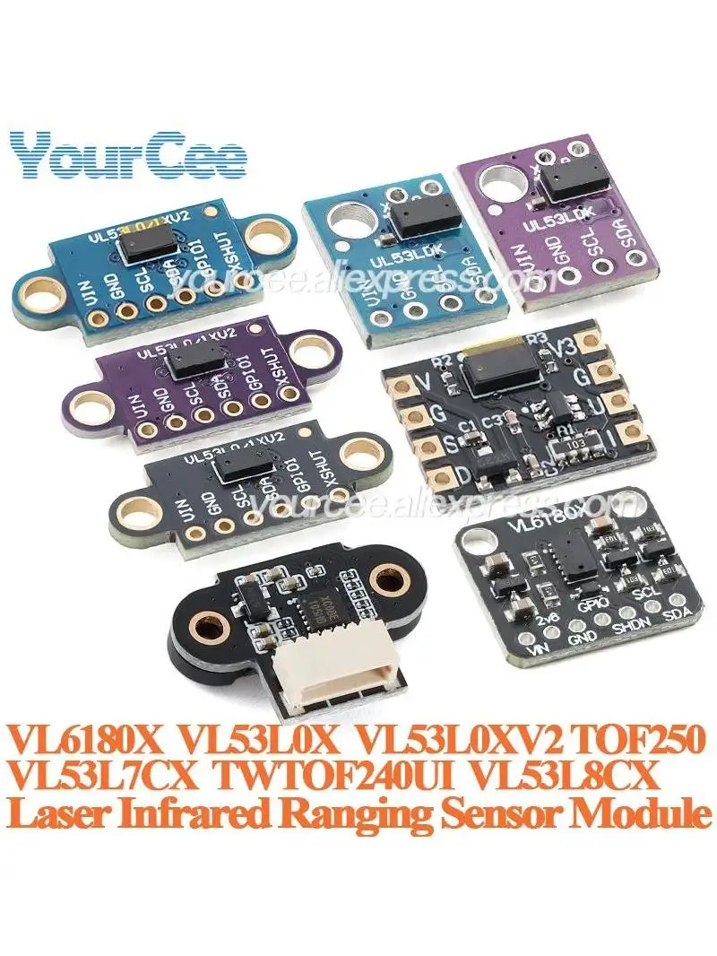 5 szt./1 szt. Moduł czujnika laserowego do pomiaru odległości VL6180X VL53L0X VL53L8CX VL53L7CX VL53L3CX TOF250 TWTOF240UI TOF050F TOF400 — zdjęcie produktu 7