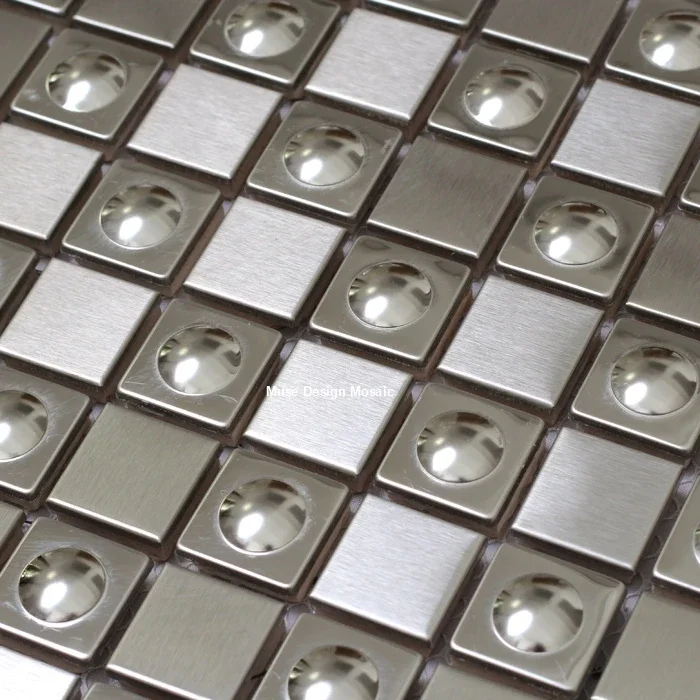 

3D колпачок, серебряная металлическая мозаичная плитка для ресторана, выставочного зала, украшение для стола, шкафа, DIY, обустройство дома, настенная плитка 23 мм