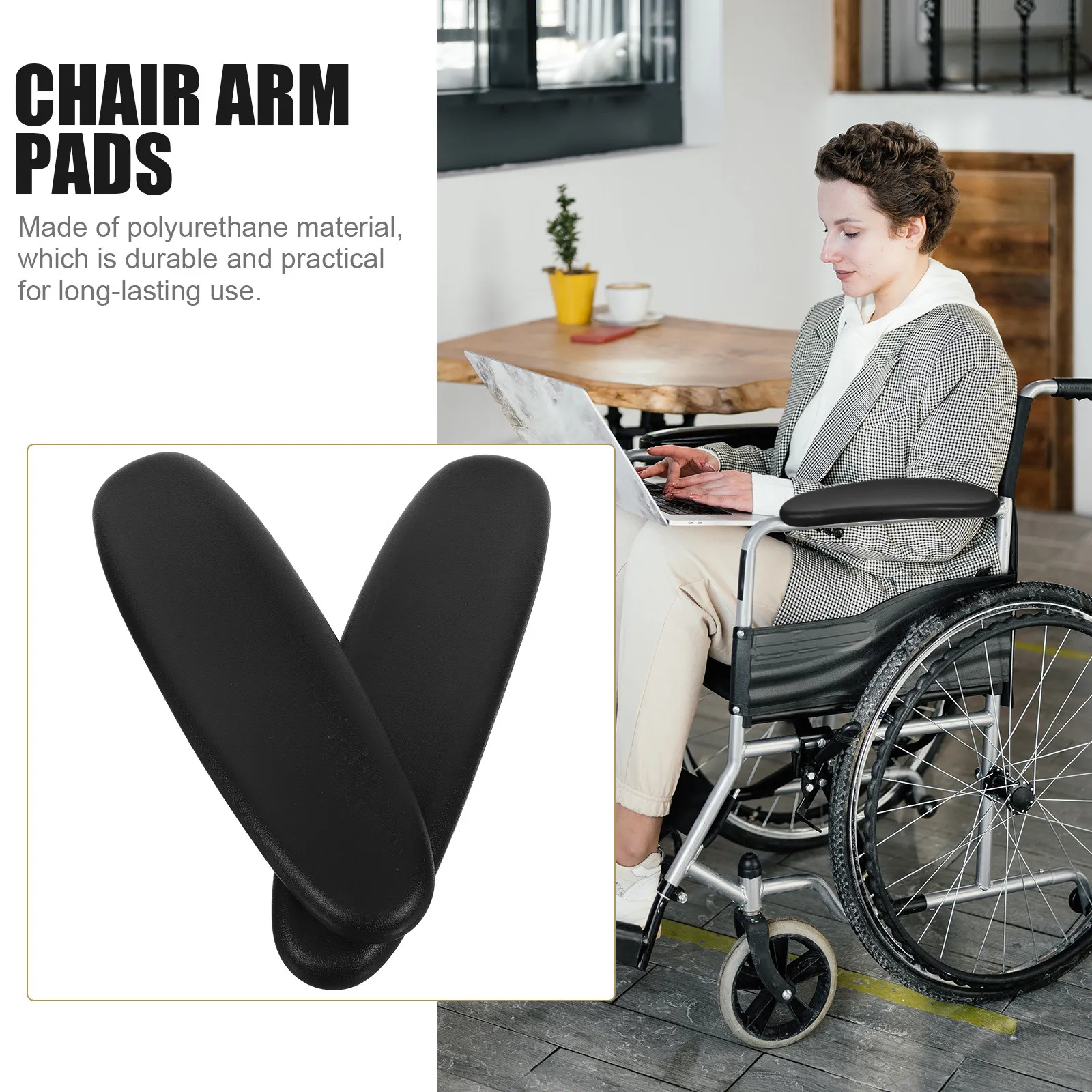 1 par de almofadas de espuma pu para apoio de braço, capas macias e confortáveis, acessórios para cadeira de escritório, almofadas ergonômicas para ap