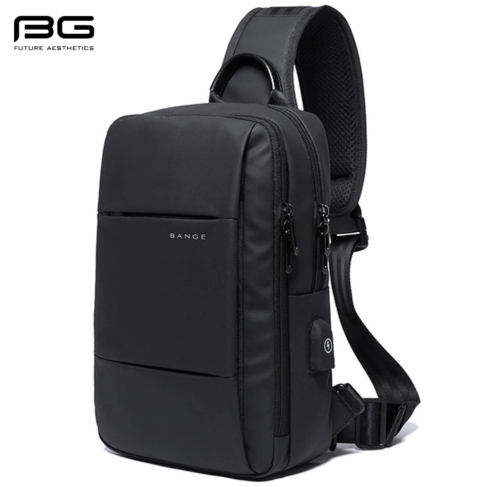 BANGE – sac à bandoulière noir pour hommes, sac de poitrine léger mode de haute qualité, résistant aux éclaboussures, sac de voyage pour adolescents, nouvelle collection