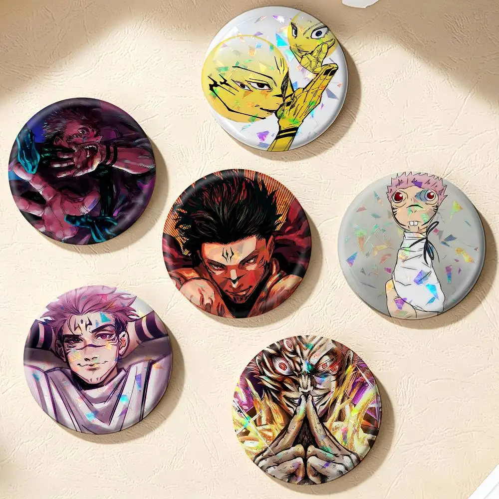 Ryomen Sukuna JJK GOJI   75mm 44mm 25mm Brooch Backpack Hat Pins Accessories Toys Badge