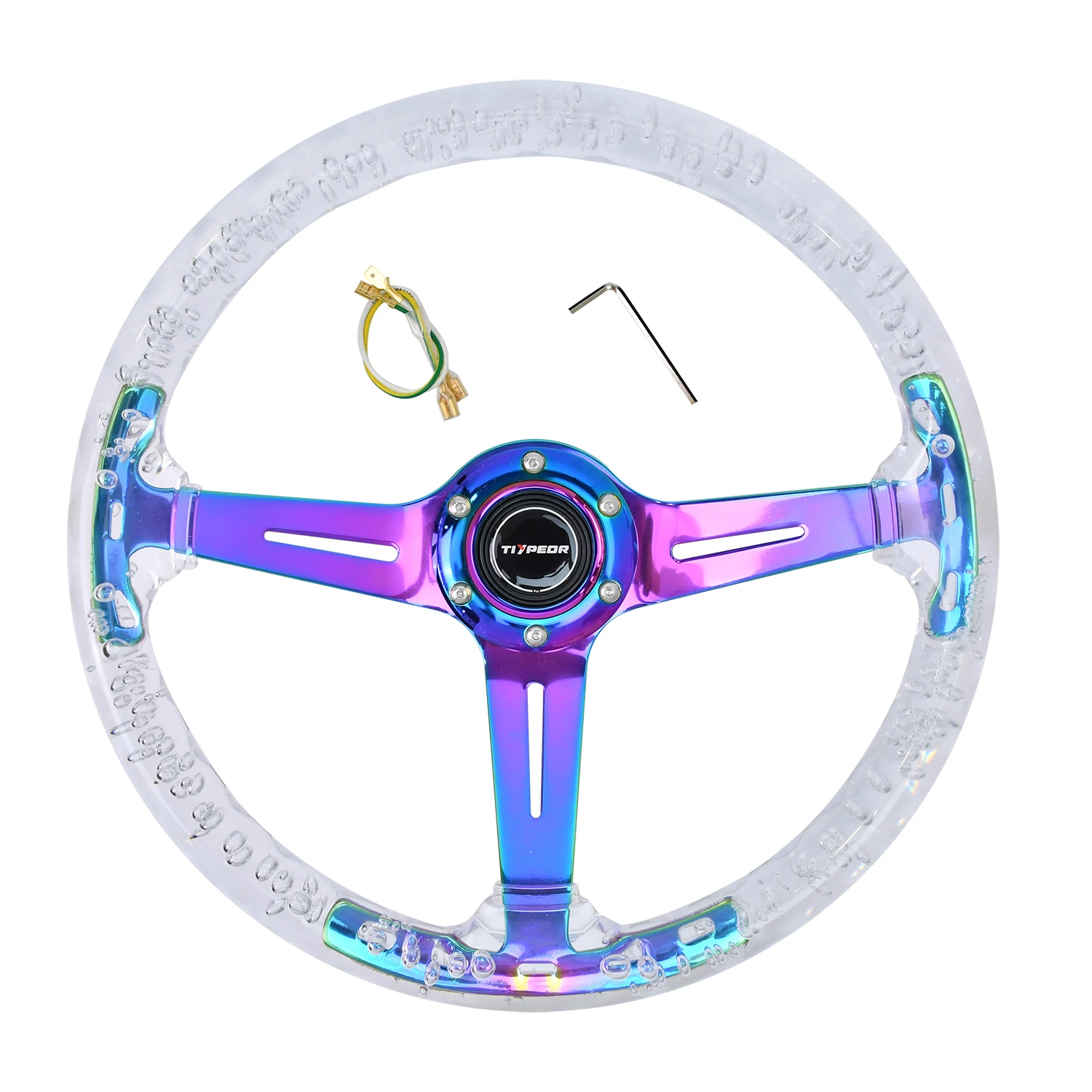 

350 Универсальный прозрачный оранжевый акриловый руль для руля, спортивный руль