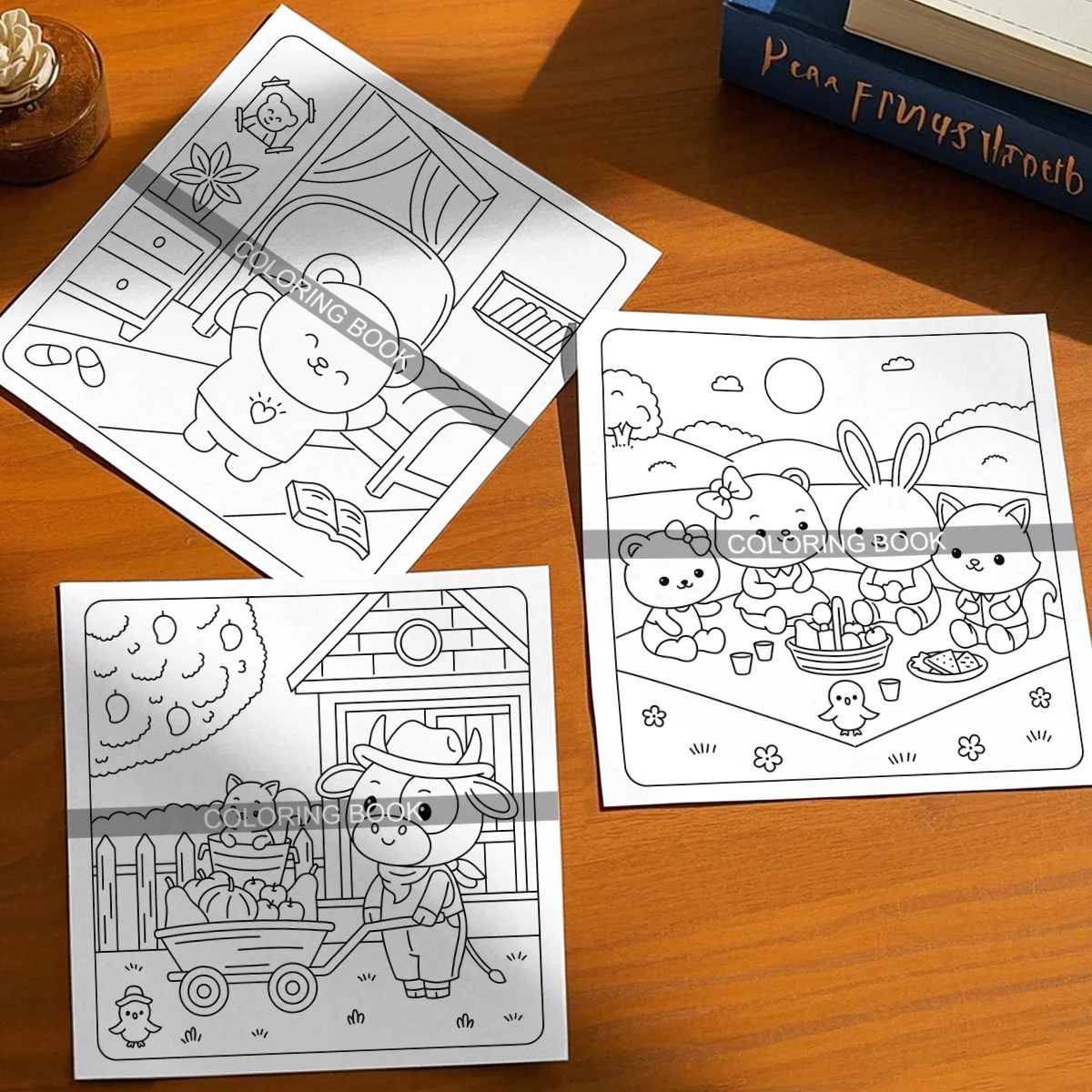 ANIMAL PARTY Bold-easy Patterns Coloring Book for Adults Cute Drawing Book Perfect Gift for Party and Birthday ﻿