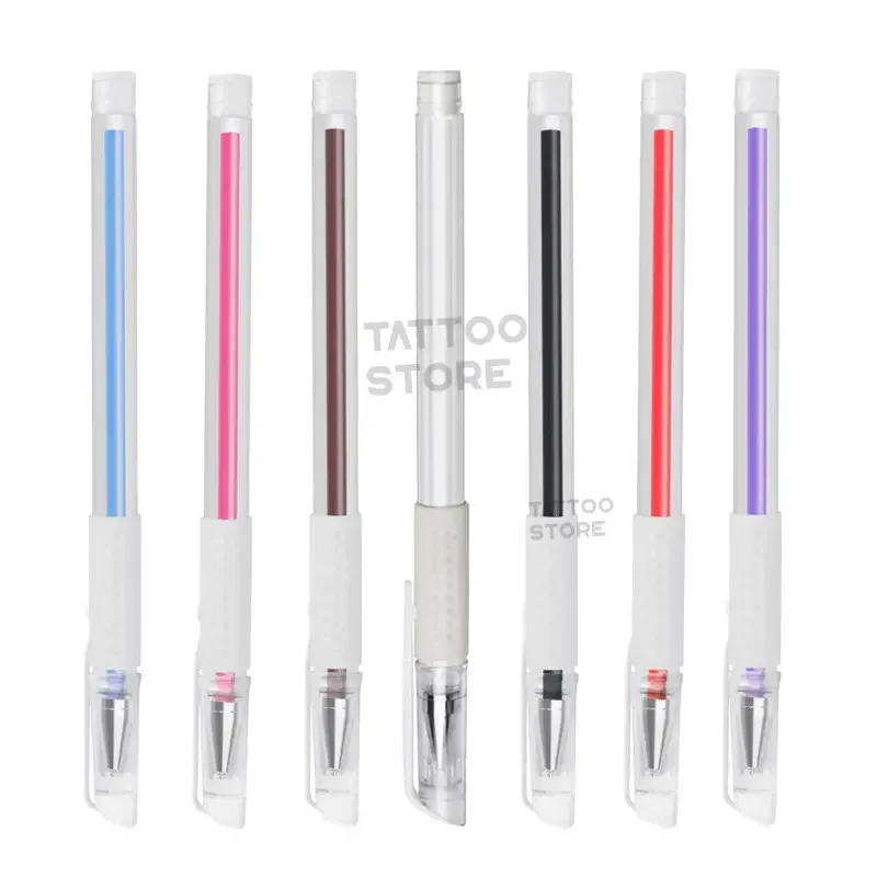 

10Pcs Tattoo Eyebrow Skin Marker Pen Brows Marker Pen for Microblading Eyebrow Lips Scribe PMU Tool Permanent Makeup Supplies