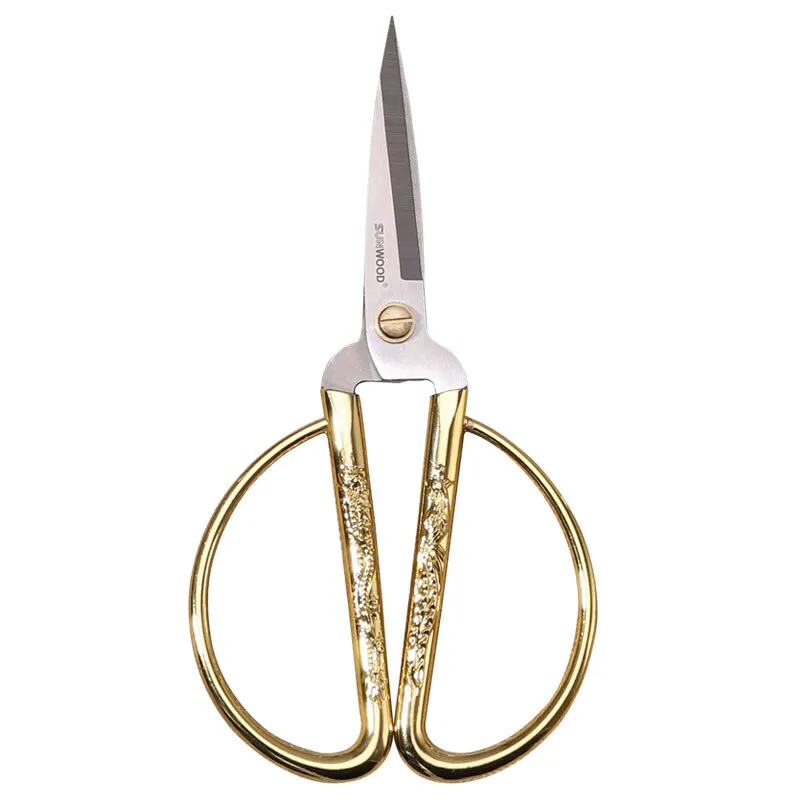 Sunwood  91122 170mm Stainless Steel Dragon and Phoenix Home Scissors Gold Scissors W per Unit