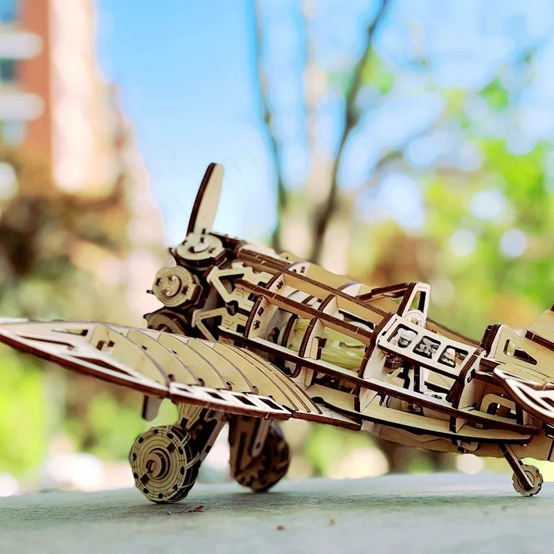 Red Polikarpov I-16 Ishak Fighter Aircraft Model DIY Assembly Kit  Puzzle Educational Toy Gift for Adult Hobby Collectors