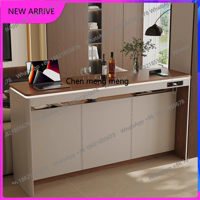 

Back rock slab bar table, living room, horizontal hall partition, open middle island table, dining bar table integrated H