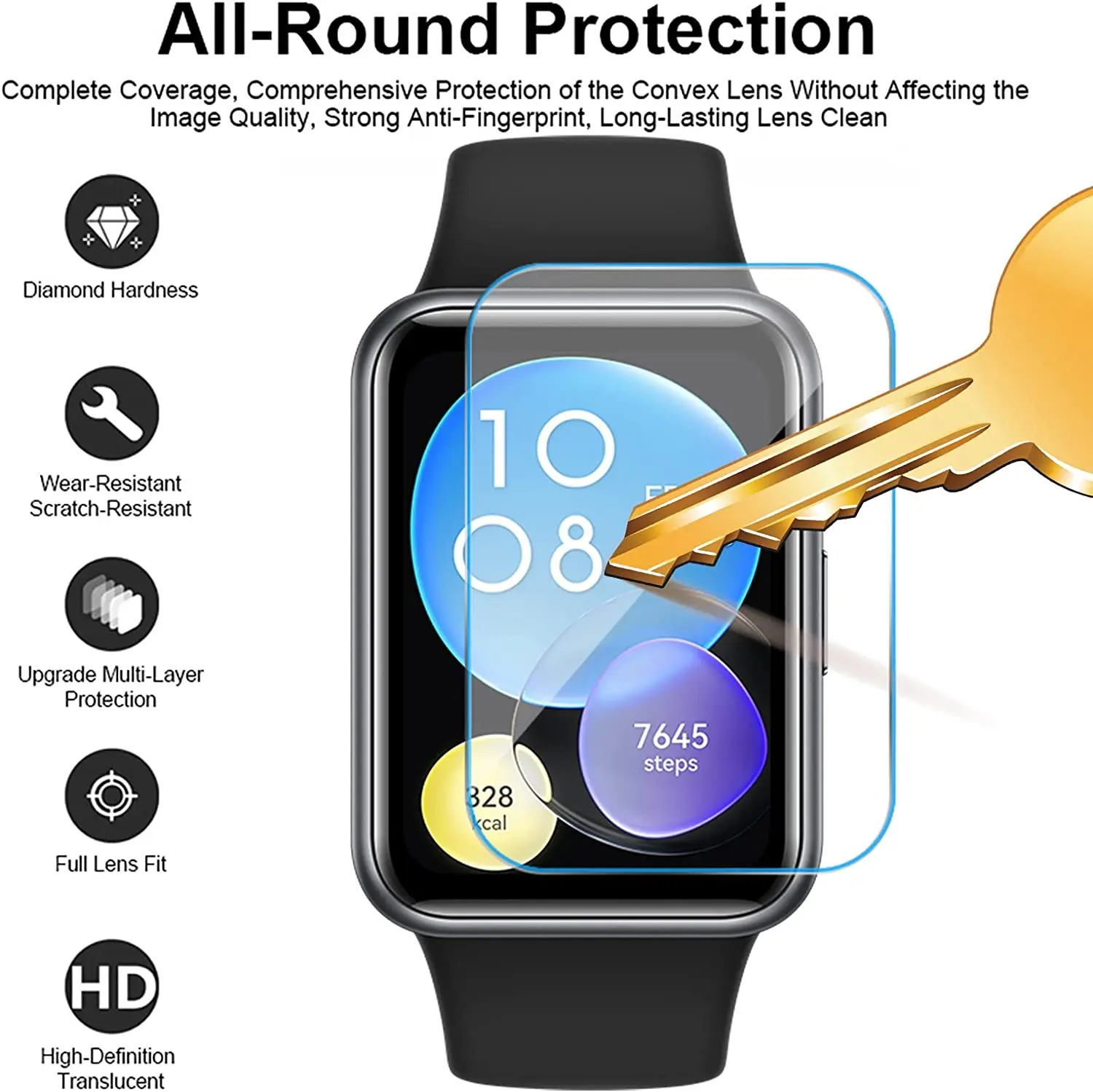 3PCS Soft Hydrogel Clear Protective Film For Huawei Watch Fit 2 Screen Protector Full Cover for Honor Watch ES Guard Protection