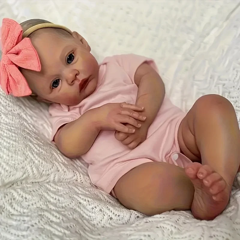 

Risbecko Adorable 18-Inch Lifelike Reborn Baby Doll - Realistic Details, Handmade Look - Perfect for Collectors & Gifts