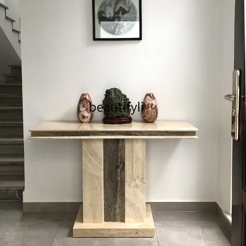 

11841Natural travertine marble entrance flower stand travertine floor rackQQ