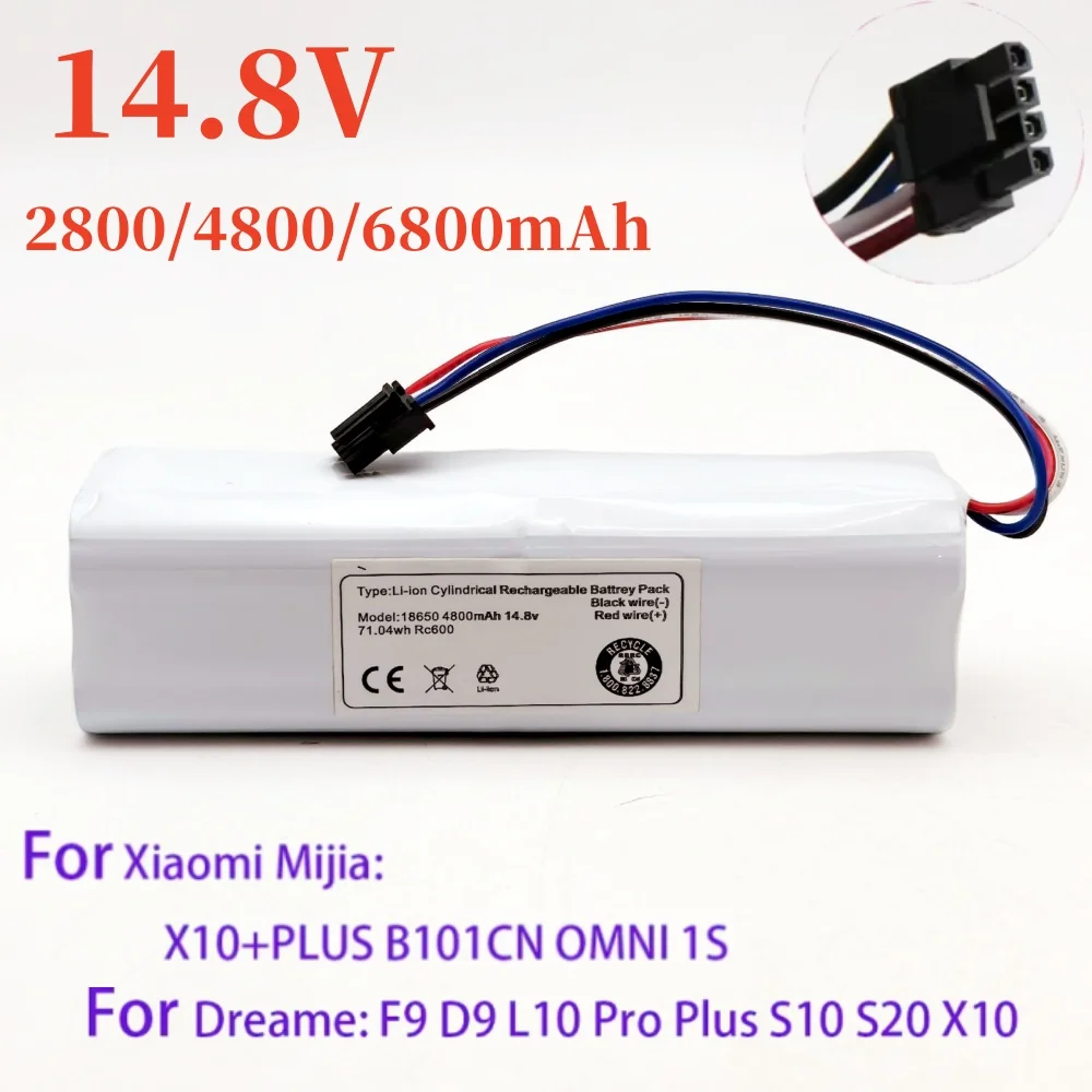 

14.8V 6800mAh Battery for Xiaomi Mijia and Dreame F9 D9 L10 Pro Plus X10+PLUS B101CN OMNI 1S S10 S20 X10 Sweeping Mopping Robot