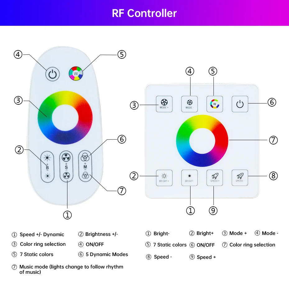 Tuya WiFi RF RGB تحكم 220 فولت 750 واط-1500 واط الاتحاد الأوروبي/الاتحاد الأفريقي/المملكة المتحدة التوصيل مع لوحة اللمس ل 4Pin SMD2835/5050 LED النيون قطاع ضوء عن بعد