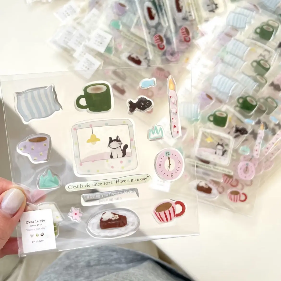 

3D Cute Cartoon Puppy Cat Crystal Stickers Kawaii Deco Stickers for Phone Computer DIY Handbook Drops Glue Stickers