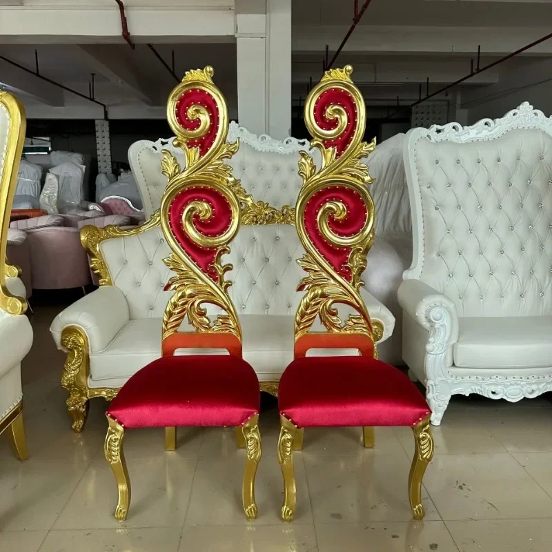 Factory Direct King and Queen High Back Treasure Seat Royal Luxury Wedding Chair Hotel Lobby Image Chair