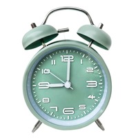 4 Inch Twin Bell Loud Alarm Clock Metal Frame Silent Non-Ticking Student Alarm Clock Strong Wake-up Mute Table Clock Bedroom