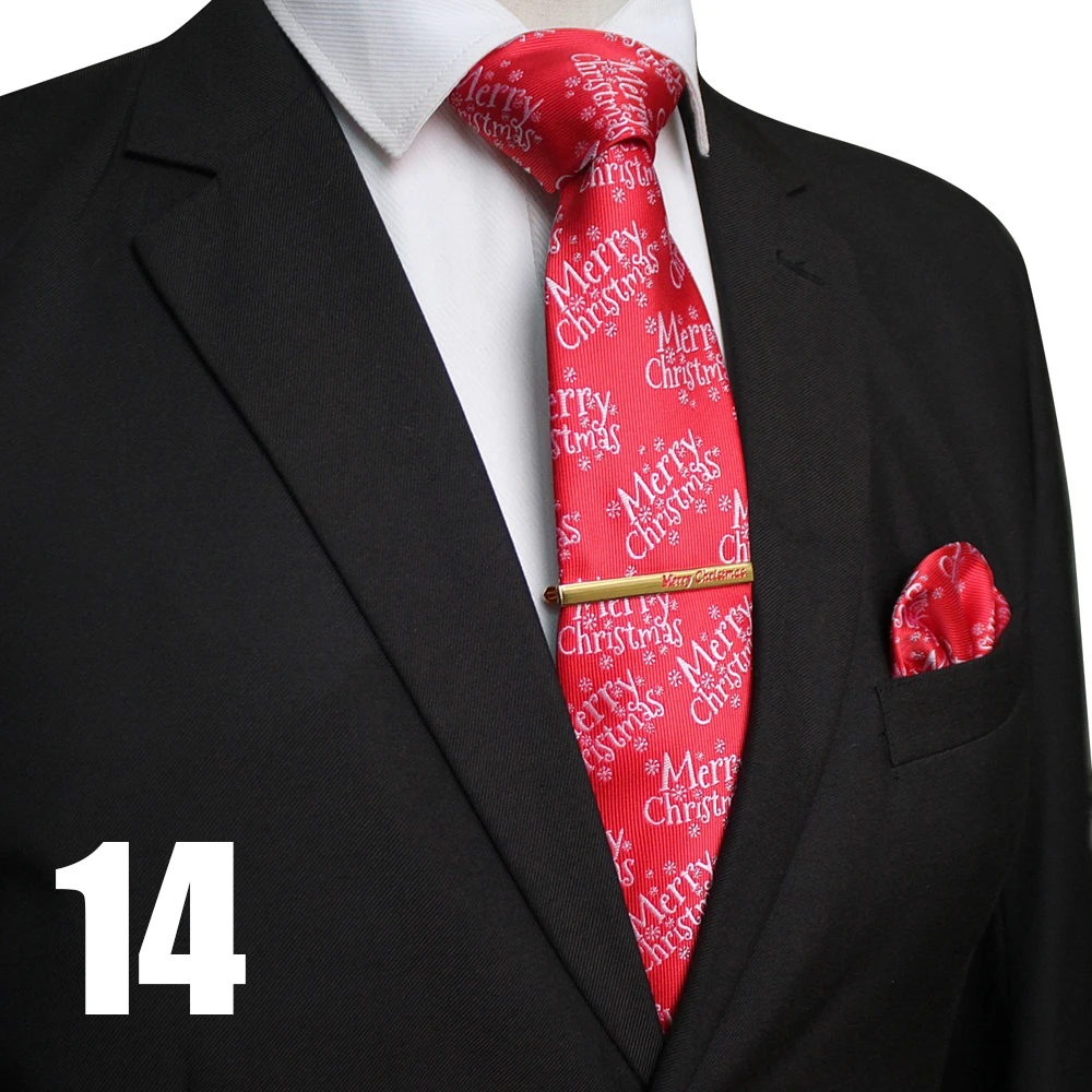 EASTEPIC 8 cm Weihnachten Krawatten für Männer Krawatte Set Qualität Taschentuch Exquisite Clip Rot Jacquard Krawatte männer Zubehör Weihnachten geschenk – Detail 17