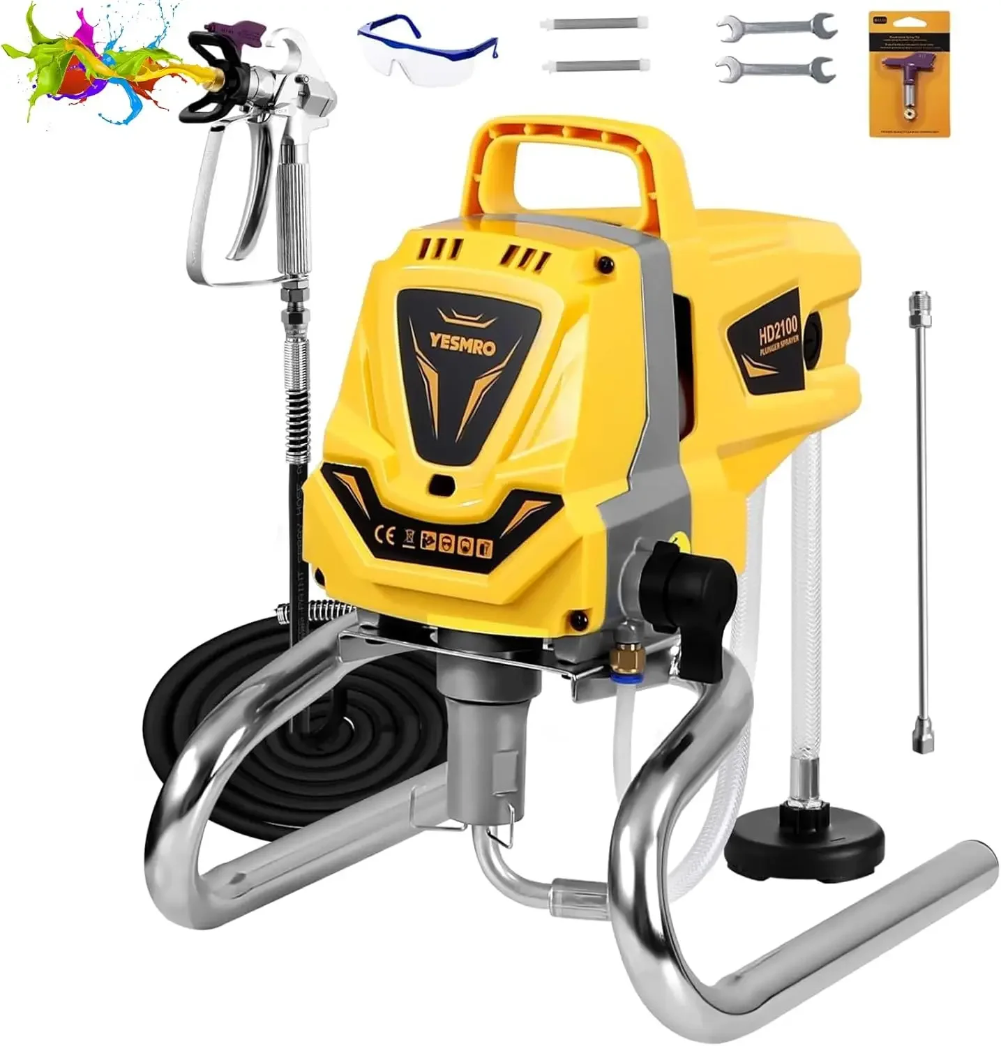 Paint Sprayer for House Painting,3300PSI,1100W High Efficiency Electric Paint Machine,No Need to Thinning,Advanced Productivity