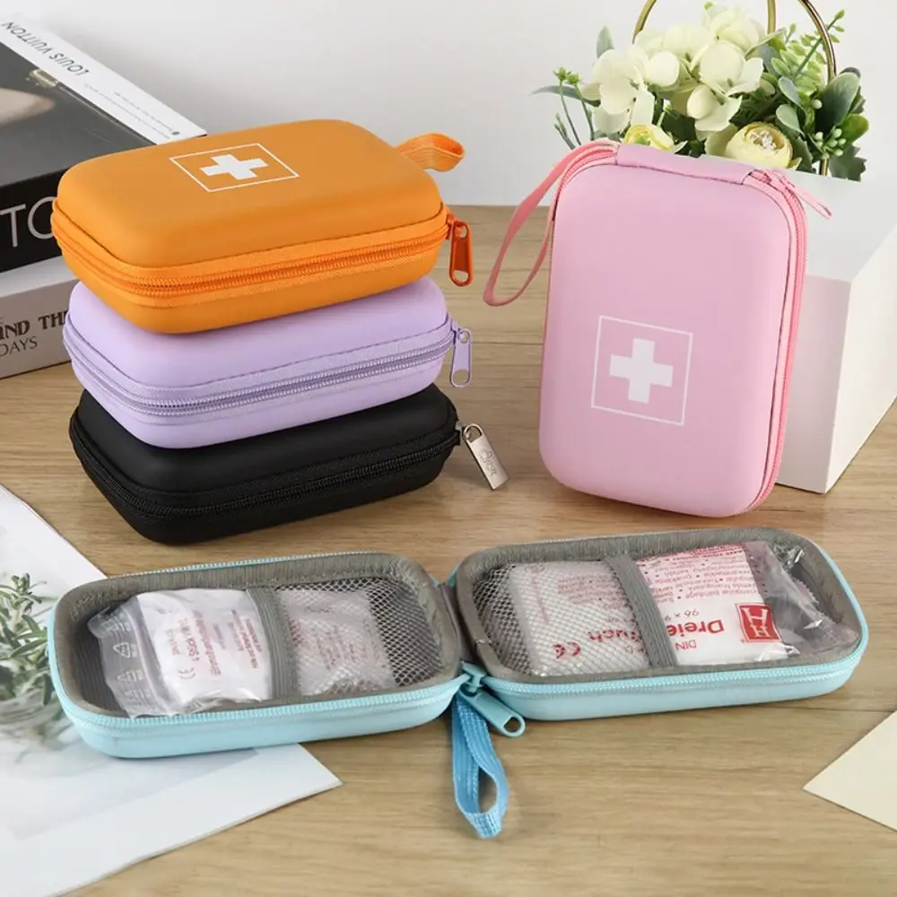 New Large Capacity Travel Storage Bag Lightweight PU Pill Organizer Bag Divided Interior Waterproof Small Medicine Bag