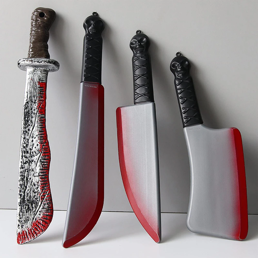 Halloween Decoration Props,Faked Bloody Sharp Knife,Horror Cosplay Plastic Toy,Simulation Knife,Halloween Party Supplies