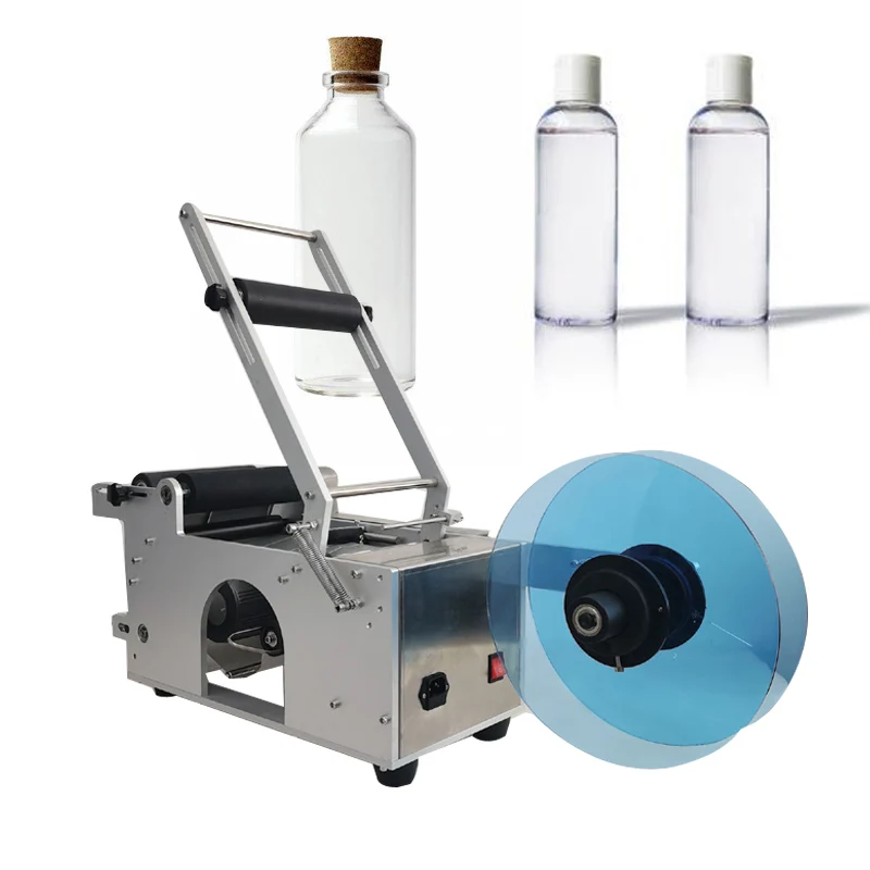 Round Bottle Labeling Machine With Date Printing Machine For PET Plastic Glass Metal Bottle Labeling Machine