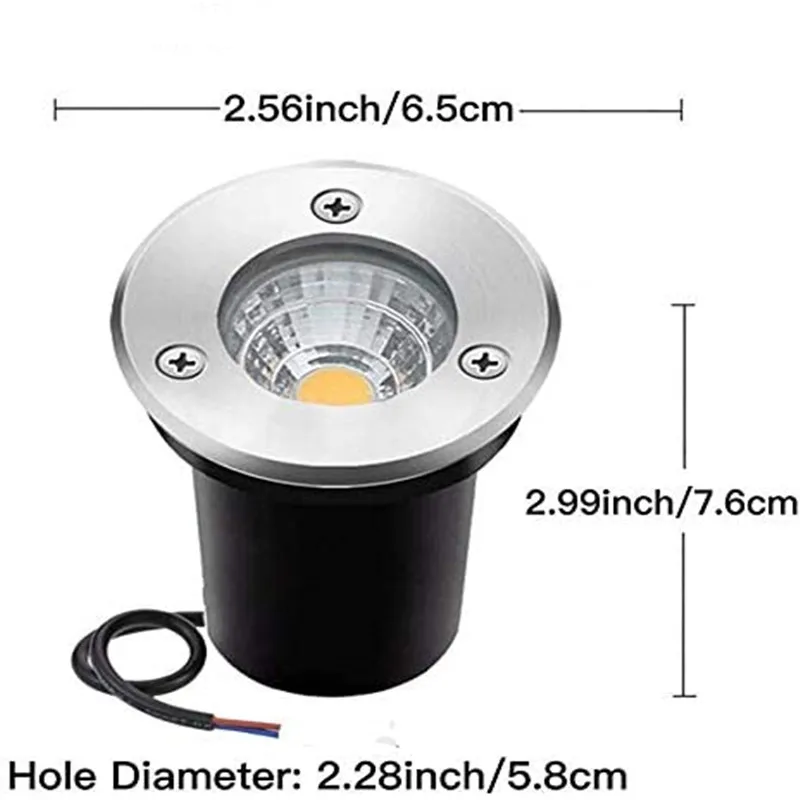 

【Popular】4pcs IP67 Waterproof DC12V/24V LED Underground Lamp 5W Outdoor Ground Garden Path Floor Buried Landscape Spotlight