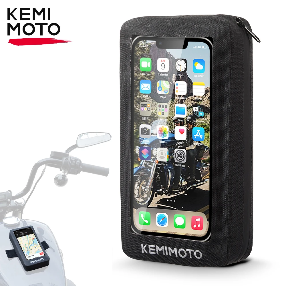 KEMIMOTO Motorcycle Fuel Tank Bag Universal Magnetic Mobile Phone Seat Bag Waterproof Touch Screen for Cell Phone up to 6.5 Inch
