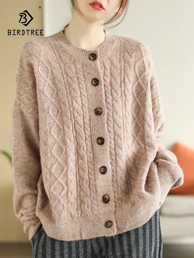 New Autumn Blending Long Sleeve Sweater, Women O Neck Button Top, Mori Girl Loose Vintage Warm Knit Cardigan, Winter C4N715CC