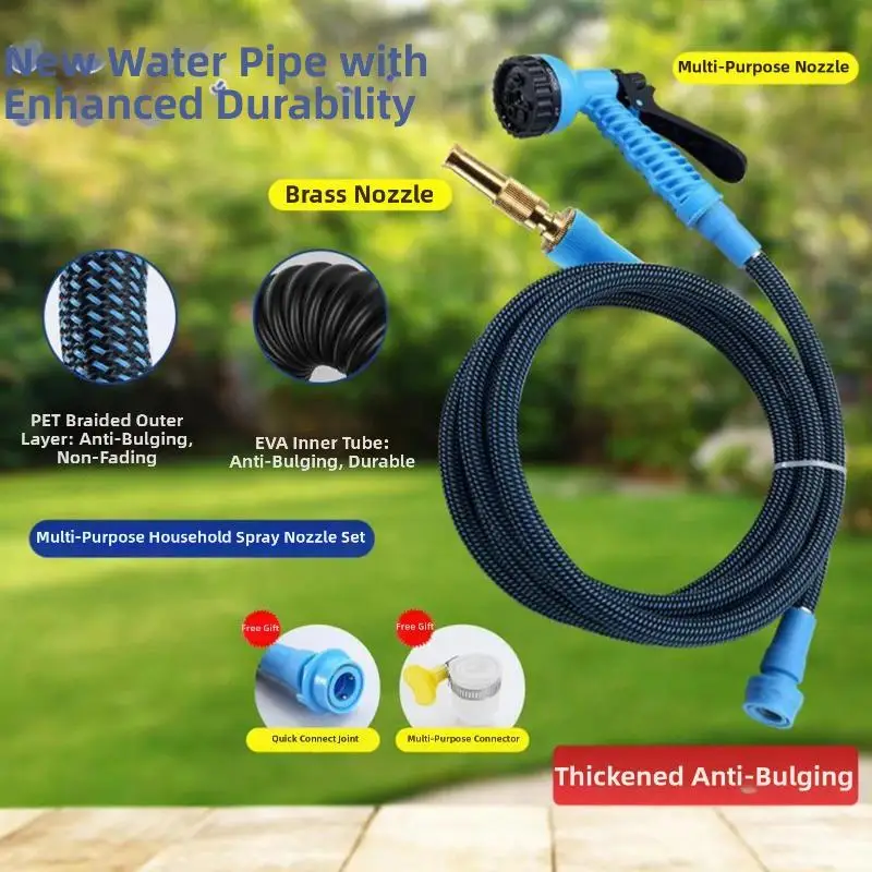 Garden Hose Water Pipe 7 Spray Modes Water Hose Non Folding Design High-Pressure Water Pipe For Courtyards Lawns Car Washing
