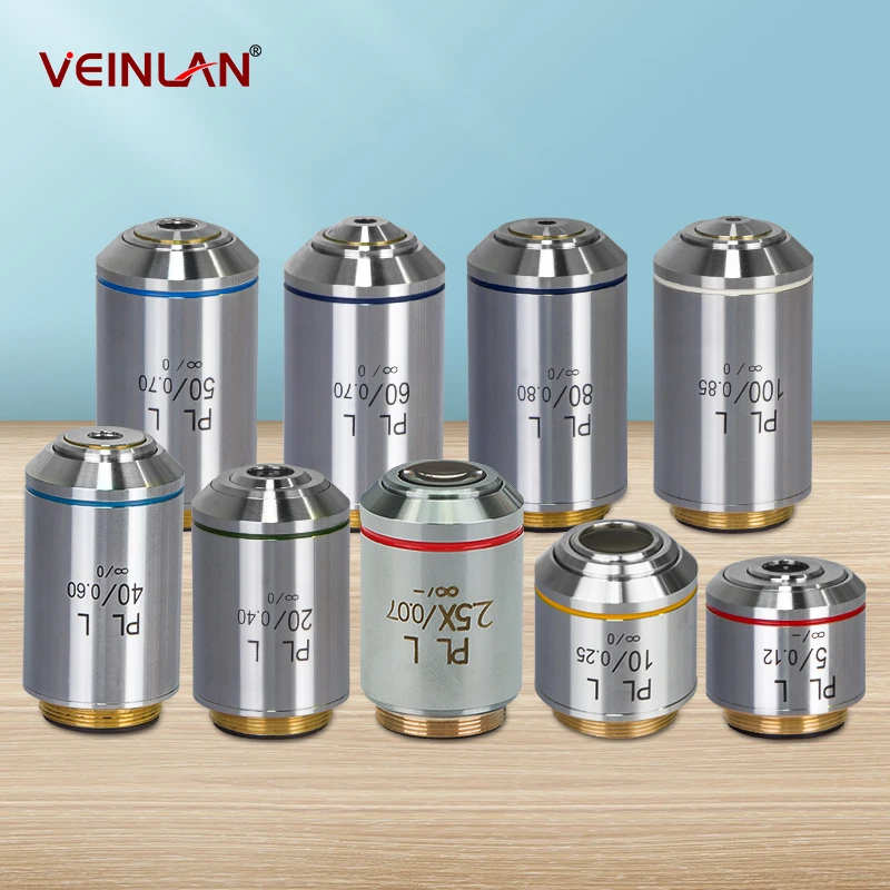 

Metallographic microscope objective lenses: 2.5x, 5x, 10x, 20x, 40x, 50x, 60x, 80x, 100x, interface 20.2 mm