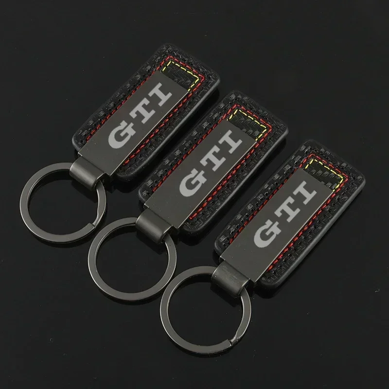 

VW 2026 Hot 1PC Carbon Fiber Car Keyrings Key Rings Holder for Volkswagen GTI Logo Metal Keychain Accessories