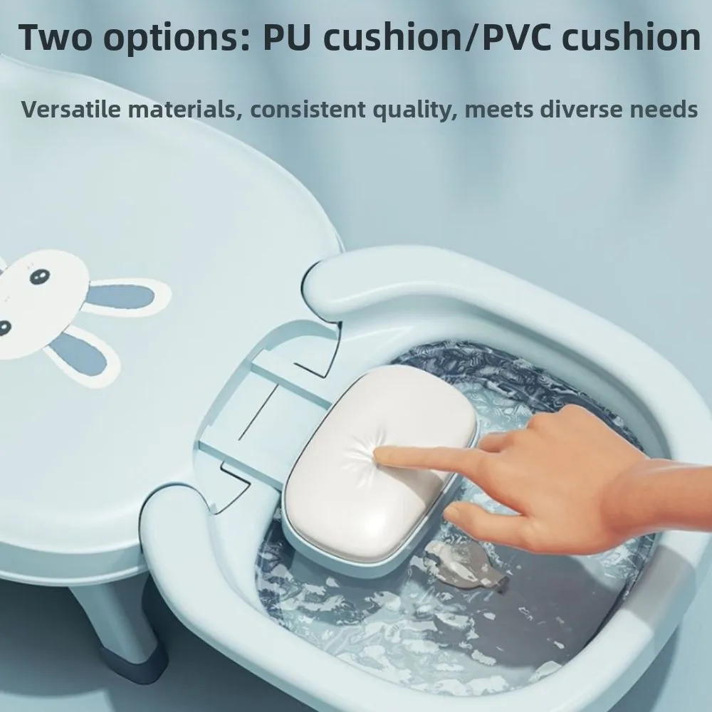 Adjustable Children's Shampoo Chair with Shampoo Basin Foldable Baby Hair Pool Bed Rabbit Pattern Comfort Bath Seat Bathtub view 4