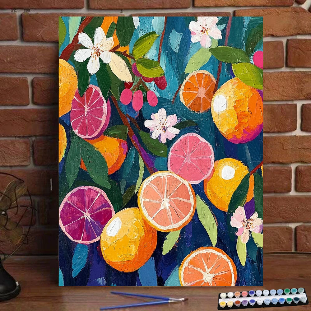 

Картина по номерам, масляная картина фруктов, цифровая картина, ручная работа, подарок для взрослых и детей, украшение на стену D