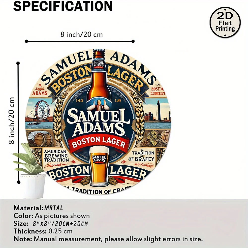 2D Metal Sign Samuel Adams Boston Lager Vintage Beer Bar Pub Home Garden Wall Art Decor American Brewing Tradition