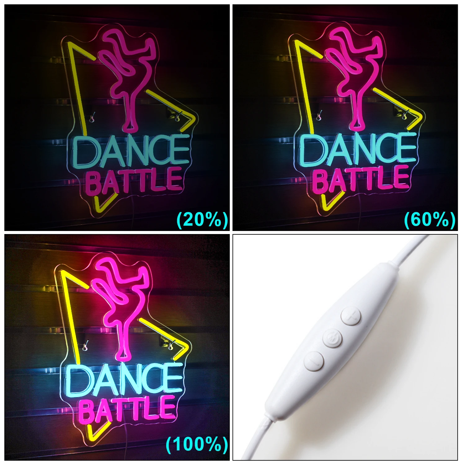 Dance Battle Hip-Hop Neon Signs USB Powered Dance Light Up Signs Neon Wall Light for Bar Dancing Party Club Studio Decor Neon