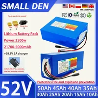 52V 50Ah 40Ah 30Ah 20Ah 21700 Lithium Ion Battery Pack 2000W Power Tool Batteries Outdoor Backup Batteries With 40A BMS+charger