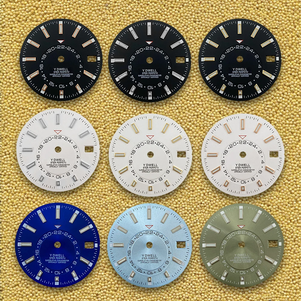 

28.5mm S Logo Dial Fit NH35/NH36/4R/7S Movement Green Luminous New Sunray Dial Watch Modification Accessories