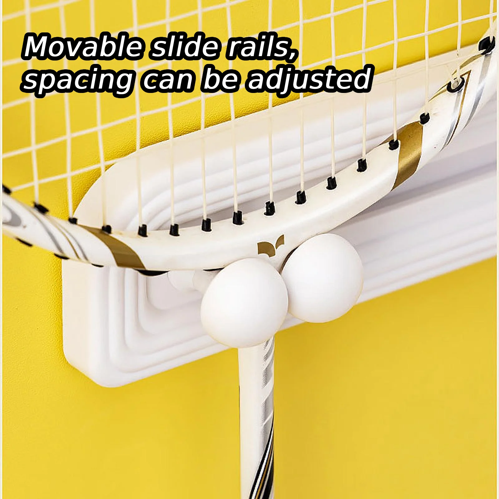 Badminton Racket Rack Space Saving Easy to Install Organizer Multifunctional Storage Rack Badminton Racket Hook for Bedroom