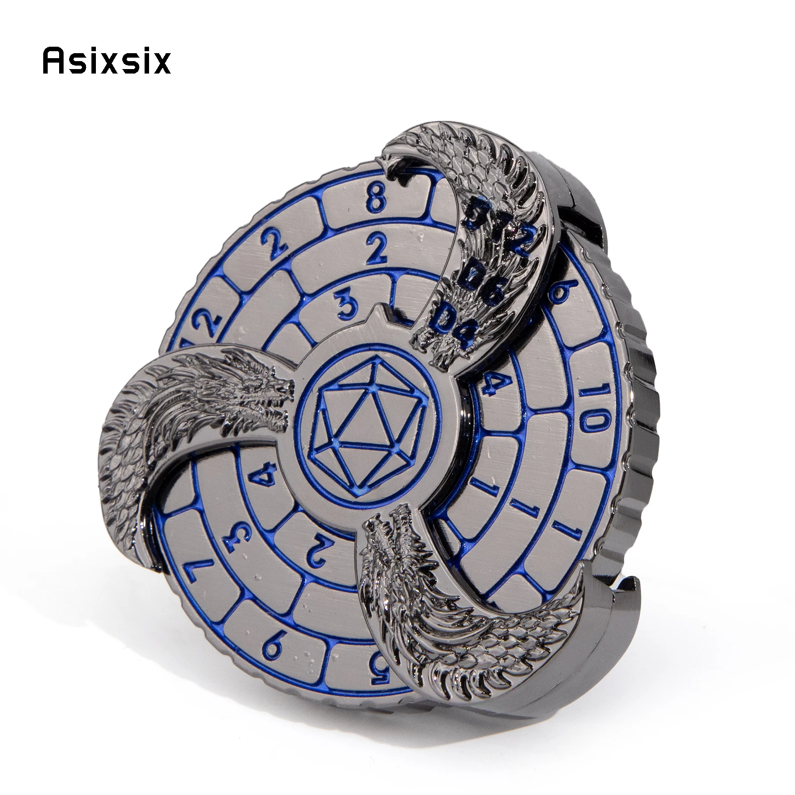 

Blue Silver A Spinning Wheel Toy with Dice for A Multiplayer Rotation Game, Featuring A Dice Scoring System