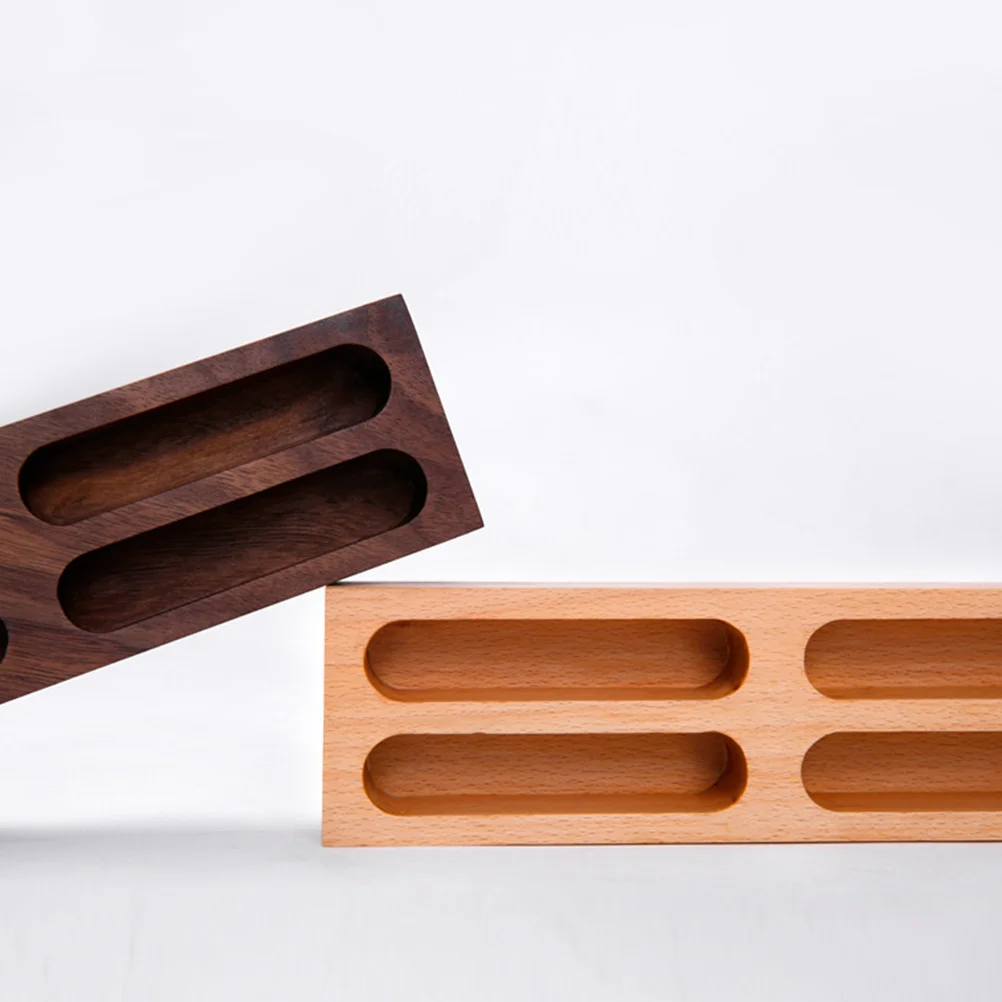 Tarjetero de madera con 4 compartimentos, caja organizadora de negocios Vintage para escritorio de oficina, almacenamiento de tarjetas, notas, fotos y notas