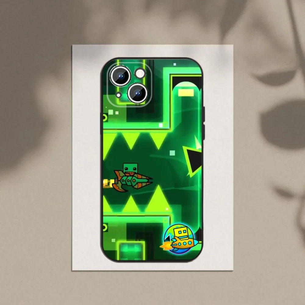 Game G-Geometry-Dash-S Phone Case For Apple iPhone 15,14,13,12,11,XS,XR,X,8,7,Pro,Max,Plus,mini Silicone Black Cover