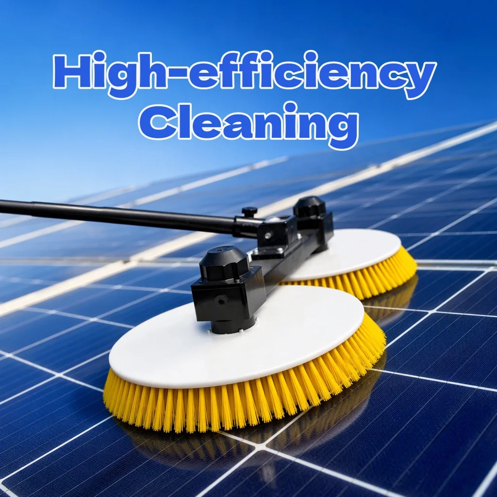 （Contact customer service to place an order）Handheld Telescopic Pole Solar Panel Cleaning Brush Photovoltaic Solar Panel