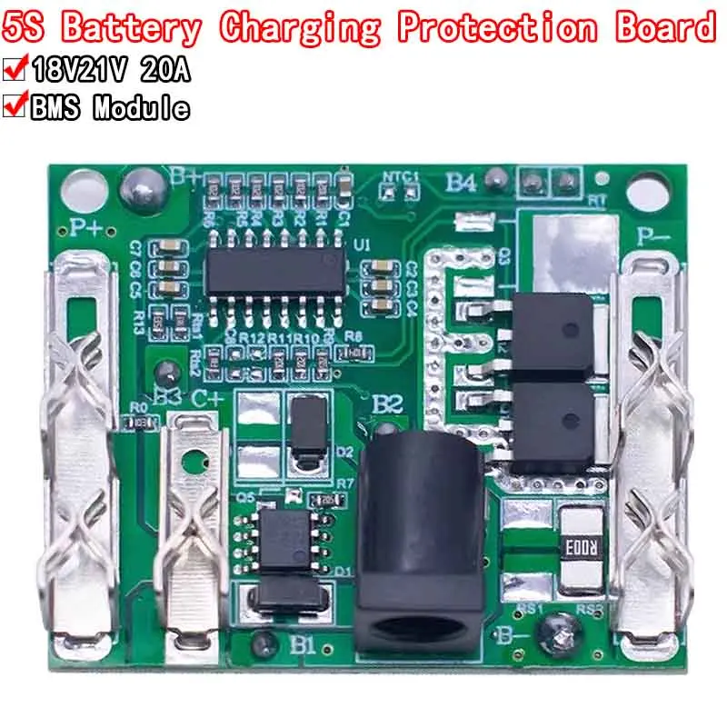 5S 18V 21V 20A Battery Charging Protection Board Li-Ion Lithium Battery Pack Protection Circuit Board BMS Module For Power Tools