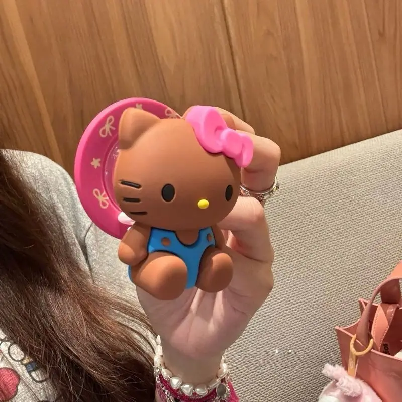 

Sanrio Hello Kitty Pink Leopard Black Skin Hello Kitty Mobile Phone Magnetic Bracket For Girls Mobile Phone Case Gift