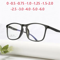 Big Frame Square Nearsighted Glasses Fashion TR90 Spring Leg Shortsighted Lens Prescription Eyeglasses Diopter -0.5 -0.75 To -6