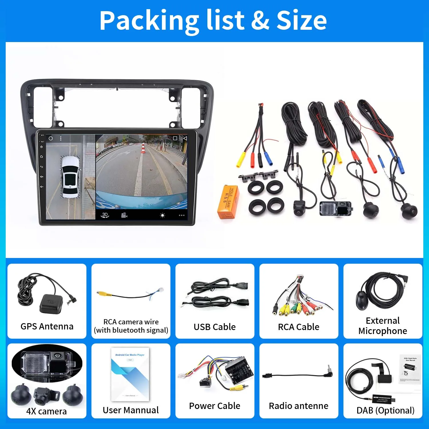 Android Car radio Carpaly GPS Navigation 360° Panorama camera For Skoda citigo E-Citigo/Seat Ibiza/Seat Mii/VW UP e-up e-Load