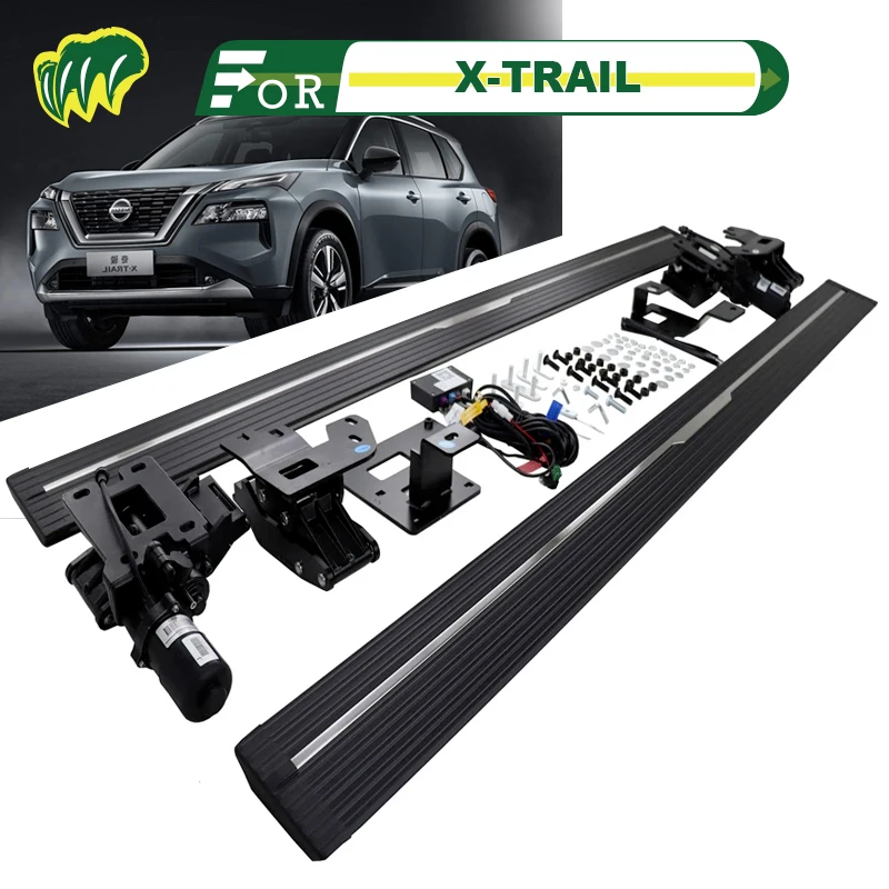 

1Pair For Nissan X-TRAIL 21 2008-2023 SUV Truck Electric intelligence Running Boards Bar Pedals Side Step Bars with LED Lights