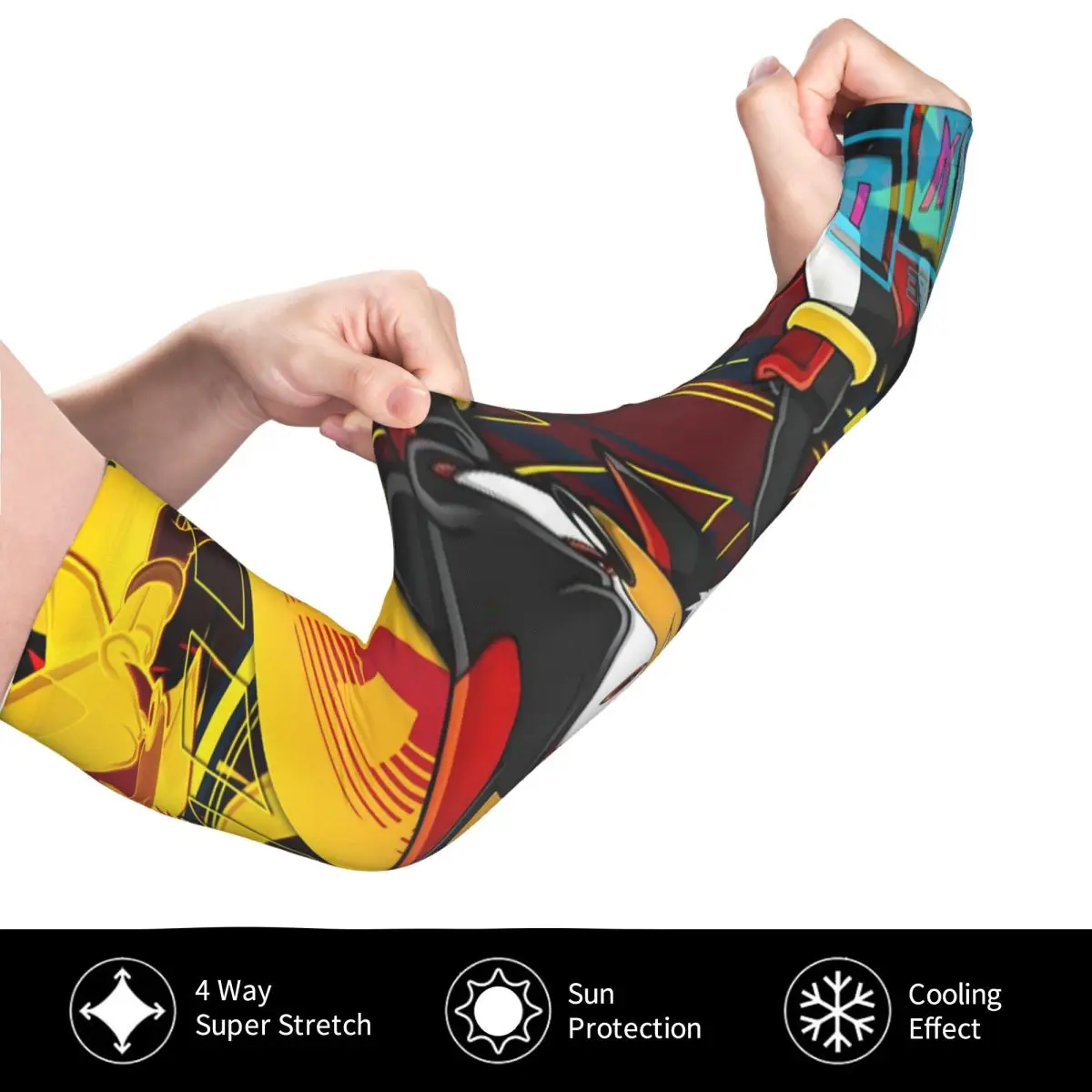 Shadow The Hedgehog – manchons de bras d'extérieur, couverture de Protection contre les UV du soleil, manches de tatouage de cyclisme en soie glacée d'été