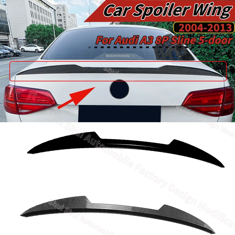 

Rear Trunk Spoiler for Audi A3 8P Sline 5-door 2004-2013 Car Roof Tail Wings Lip Guard Board Lid External Decoration Accessories