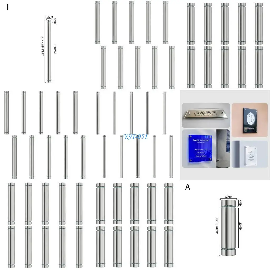 E15A 10 قطعة الفولاذ المقاوم للصدأ الإعلان مسمار الزجاج السحابات تصاعد الأجهزة #1